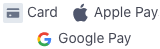 Payments by card Apple Pay and Google Pay