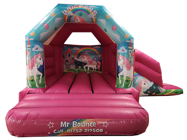BC480 Inflatable -  Deluxe Commercial Unicorn Girls Bouncy Castle Slide Combi. for Sale