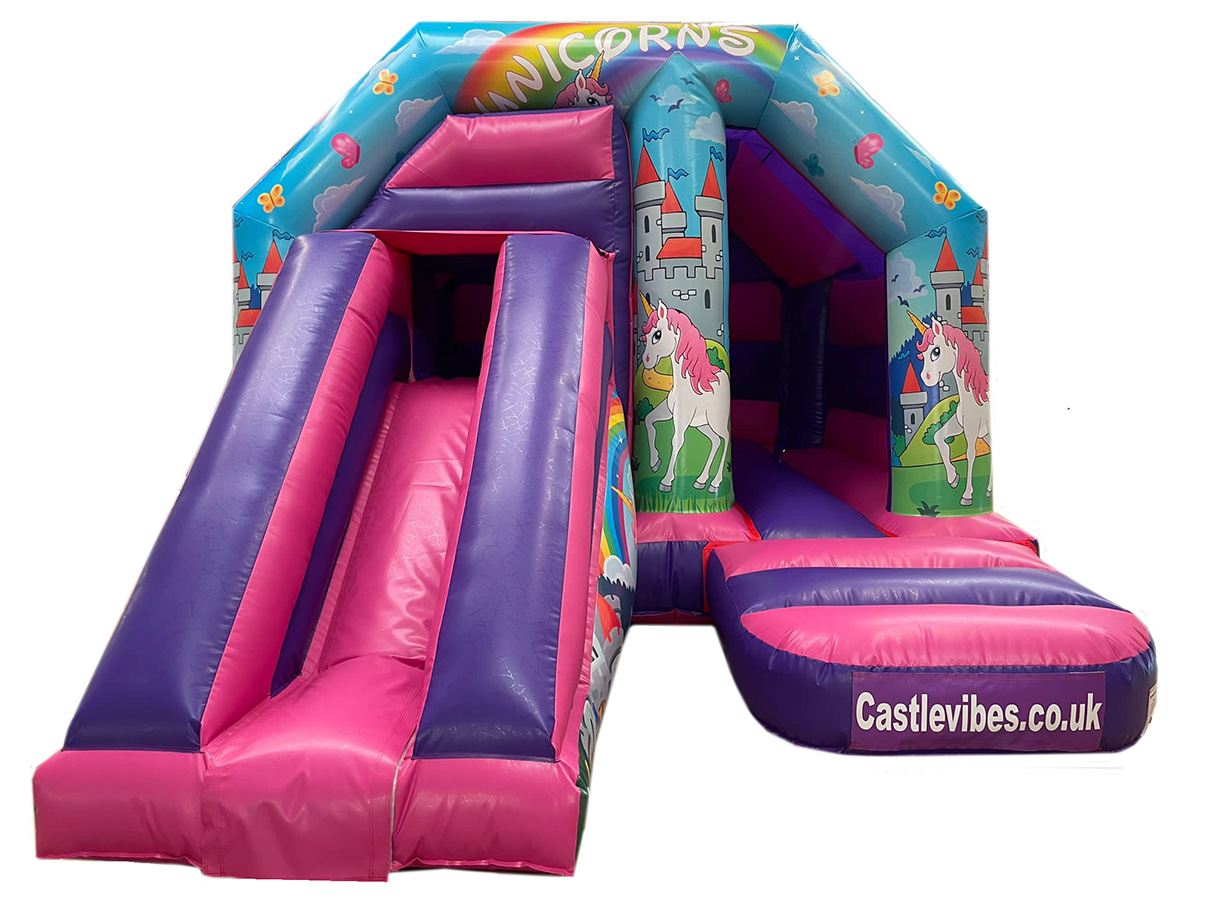 BC647 Unicorn front Slide Combi - Bouncy Castle for Sale