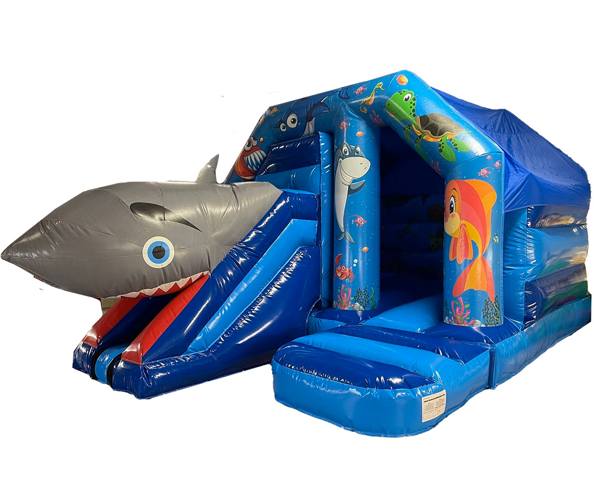 BC693 3D Shark Slide Combi - Bouncy Castle for Sale