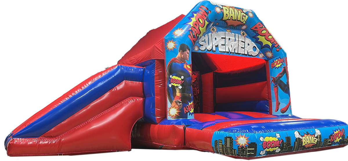 Thumbnail 1 — BC800 Cape or Gloss Superhero Bouncy Castle - Bouncy Castle for Sale