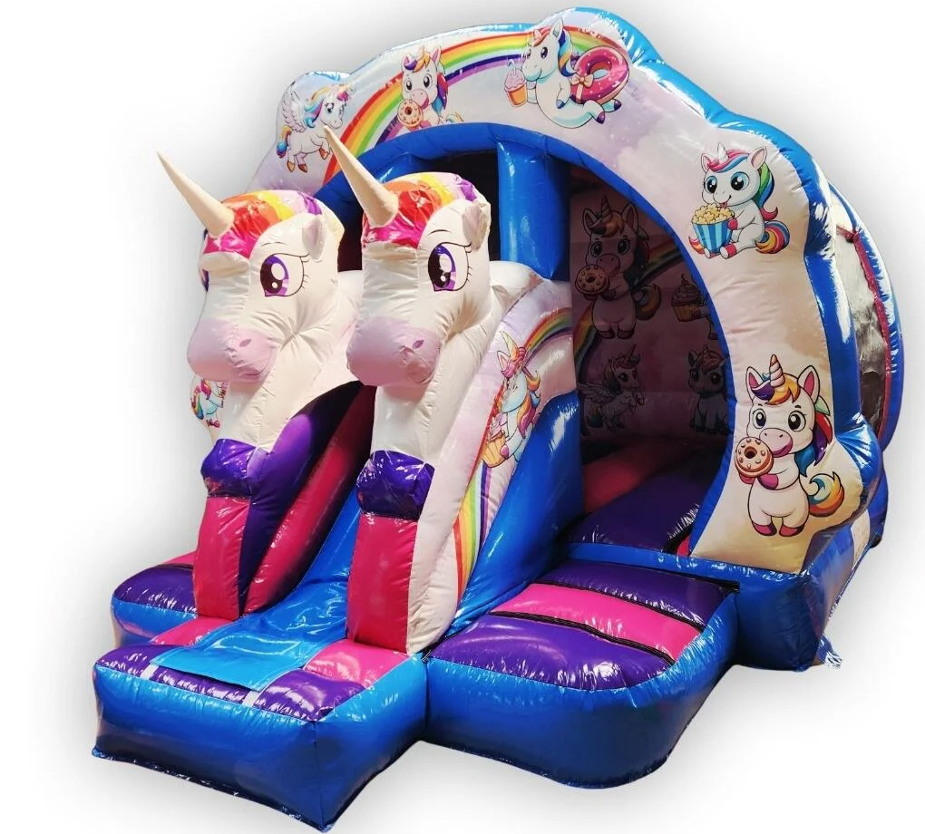 BC816 3D Twin Unicorn Curved Front Slide Combo - 3d Castle for Sale
