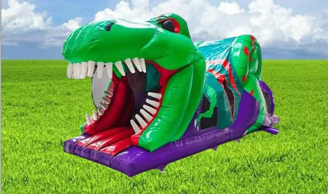 BC828 Deluxe Commercial Dino 3D Obstacle Course Bouncy Castles for
Sale