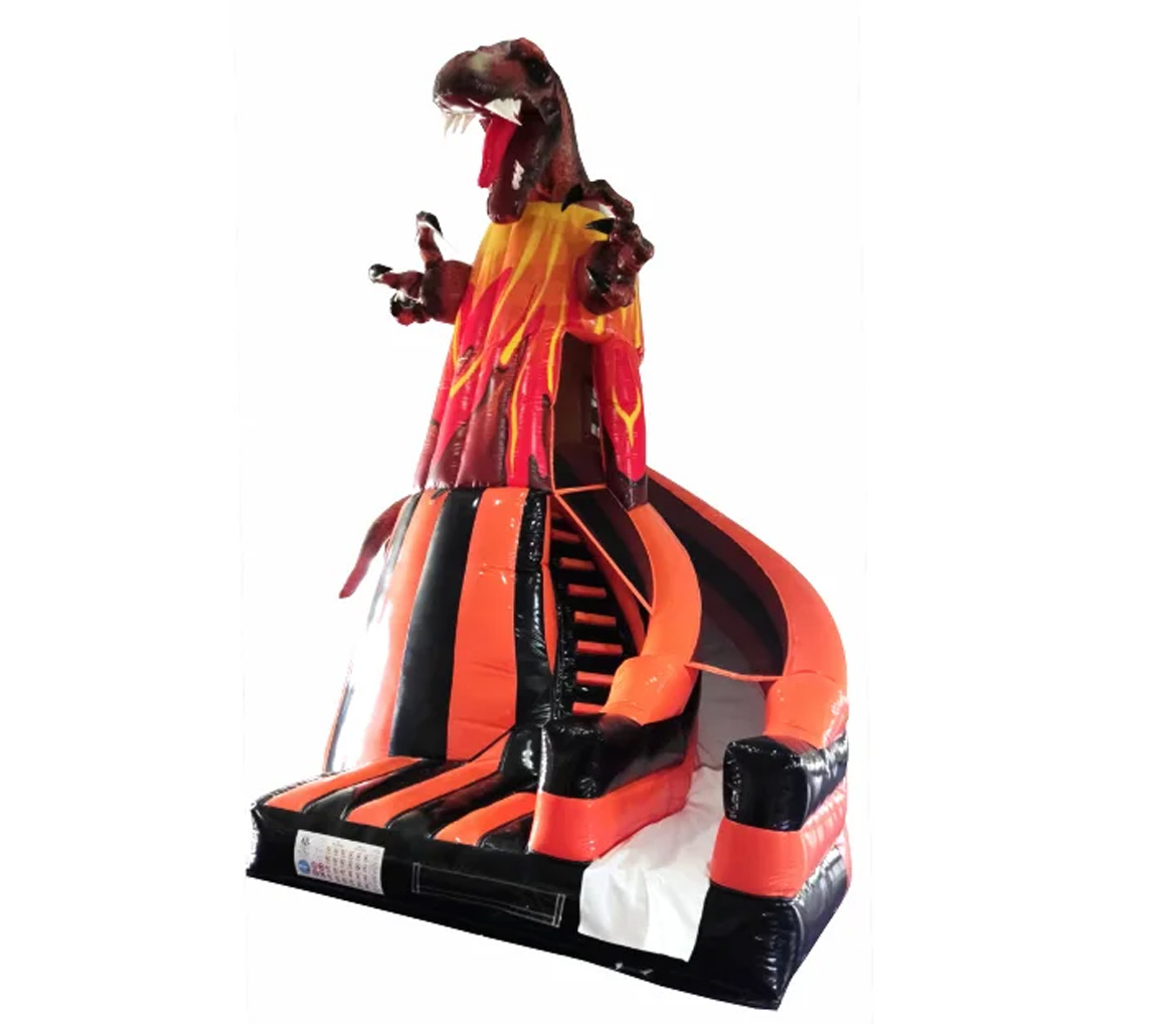 BS1414 Deluxe Commercial 10ft Platform 3D Dinosaur Helter Skelter Slide Bouncy Castles for
Sale
