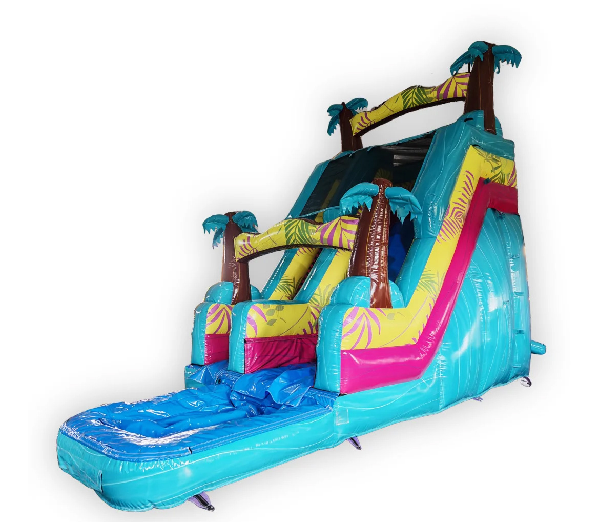 BS1973 Deluxe Commercial 10ft Platform 3D Tiki Water Slide Bouncy Castles for
Sale