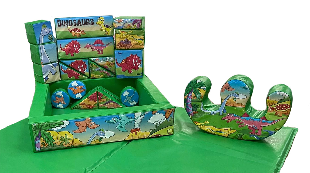 NEWSP46 17 piece Dinosaur Softplay set -  rocker for Sale