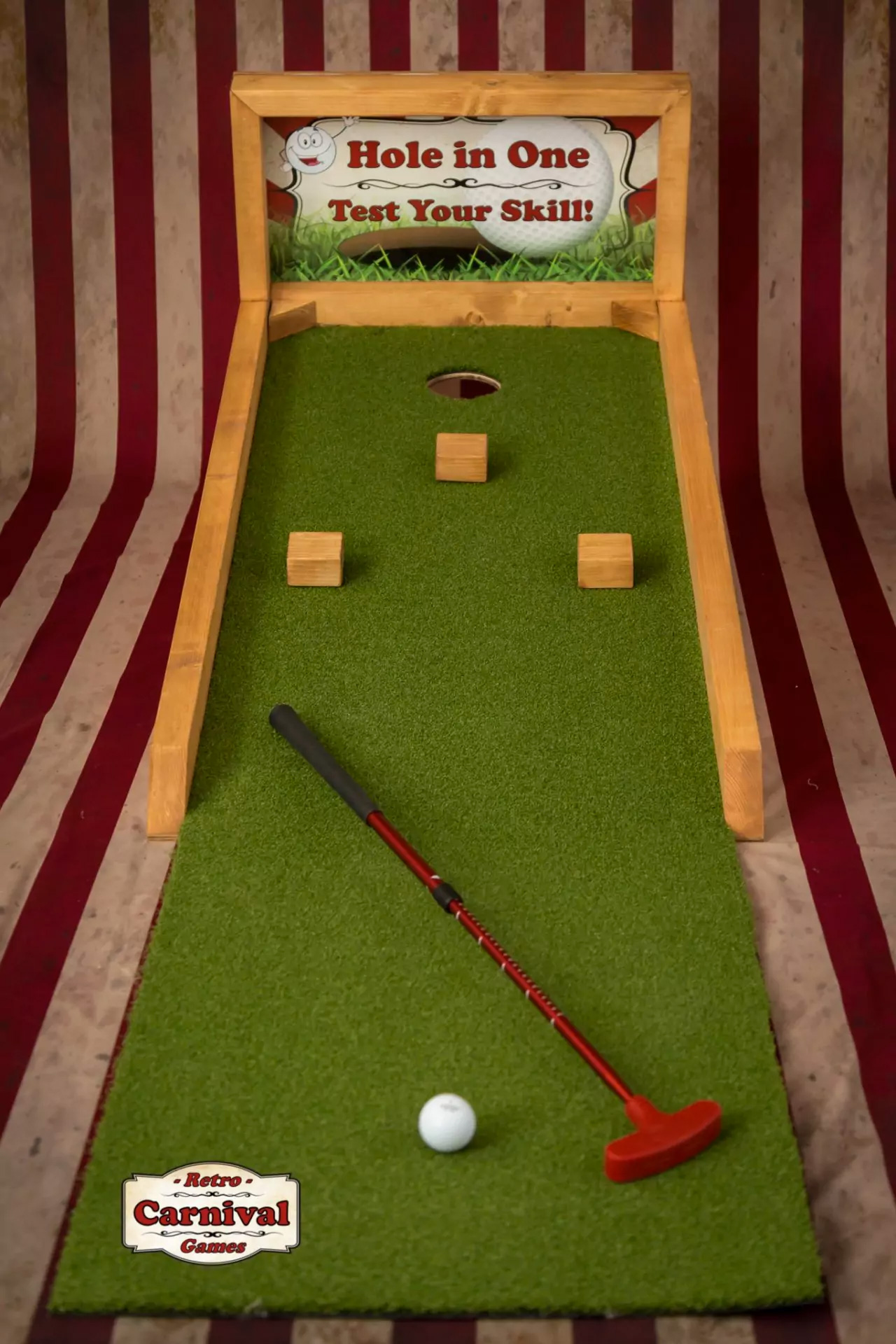 WD15 Hole in One -  the ball comes back. . The games is 6ft long and 2ft wide and comes with adjustable putter and ball. for Sale